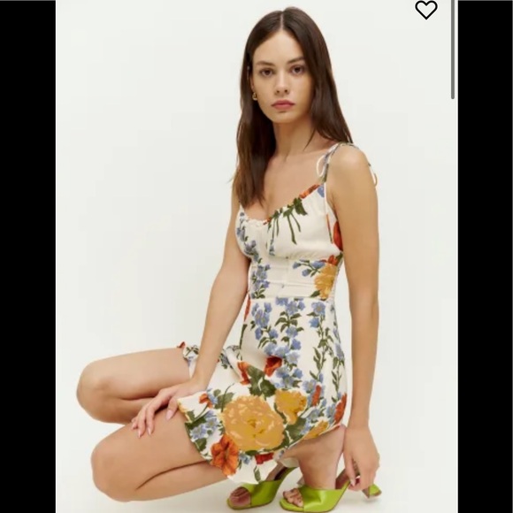 Reformation Dresses & Skirts - Reformation Floral Mini Dress - Cream, Orange, Green, Blue